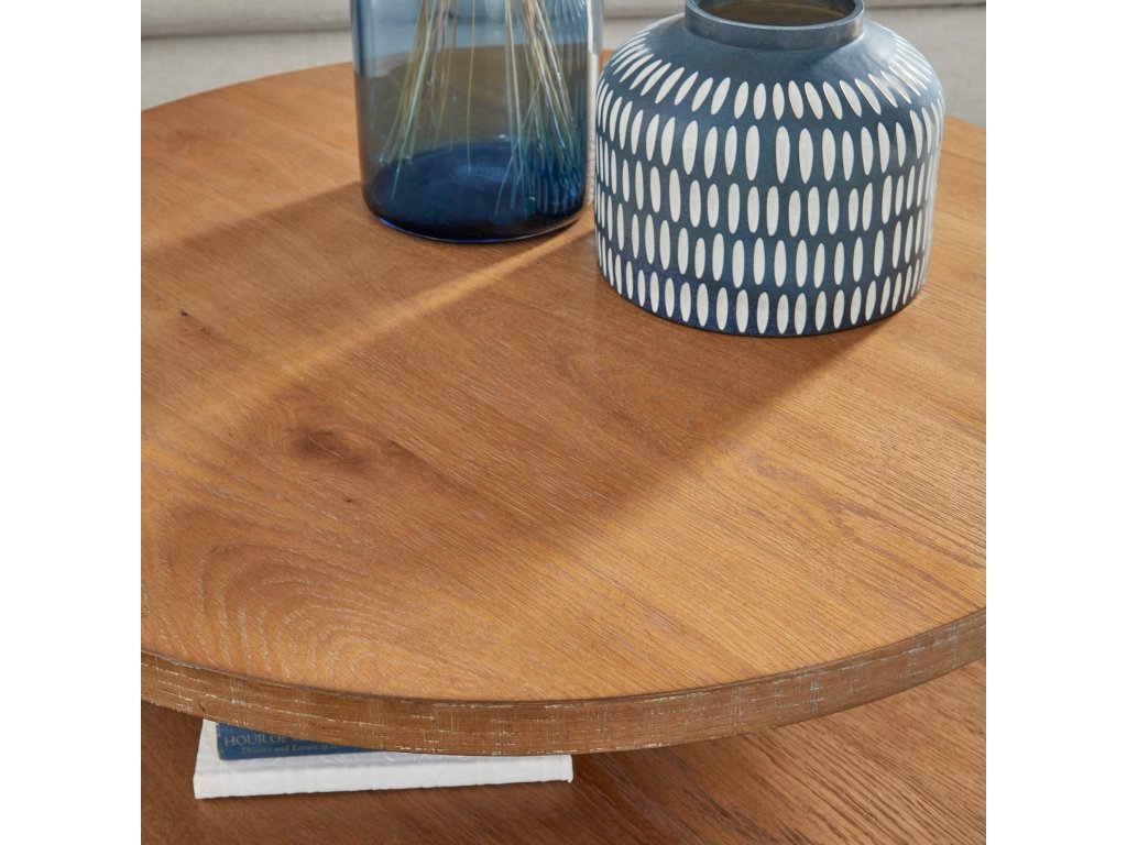 Millwork Brown Round Coffee Table - image 4