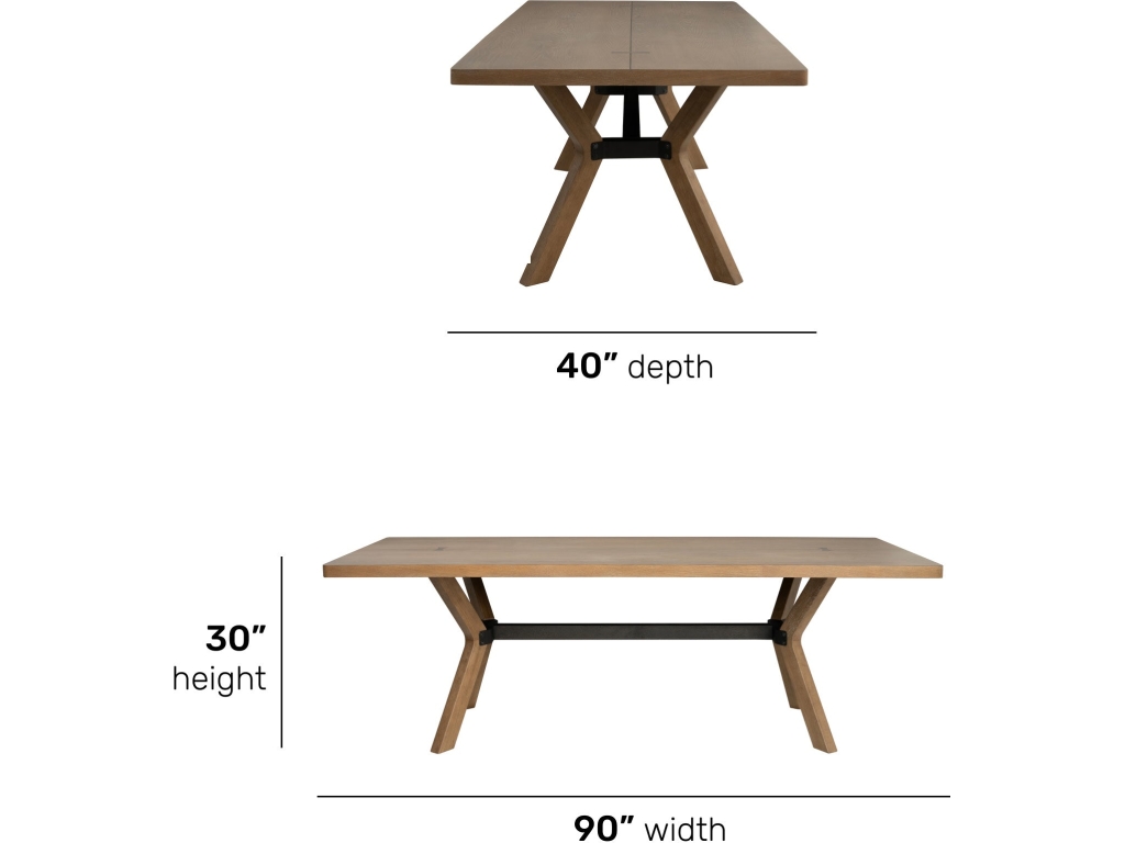 Millwork Brown Rectangular Dining Table - image 4