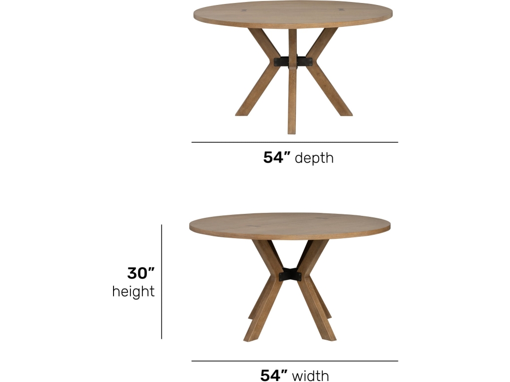 Millwork Brown Round Dining Table - image 3