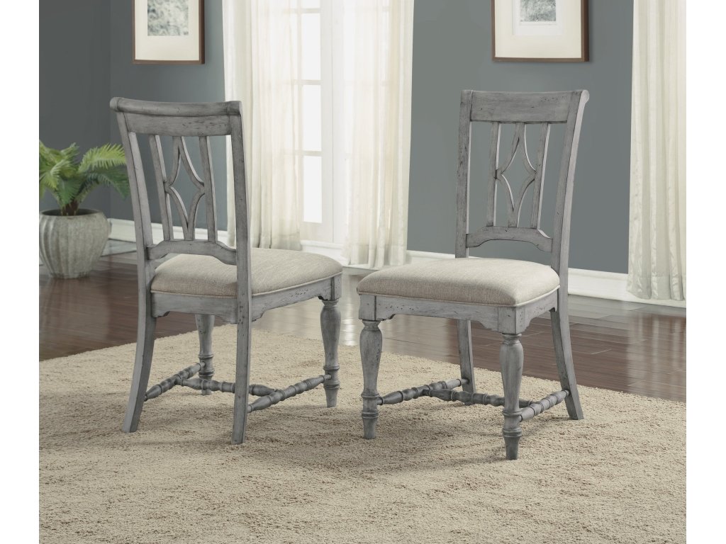 Plymouth Gray Pair of Armless Dining Chairs - image 1
