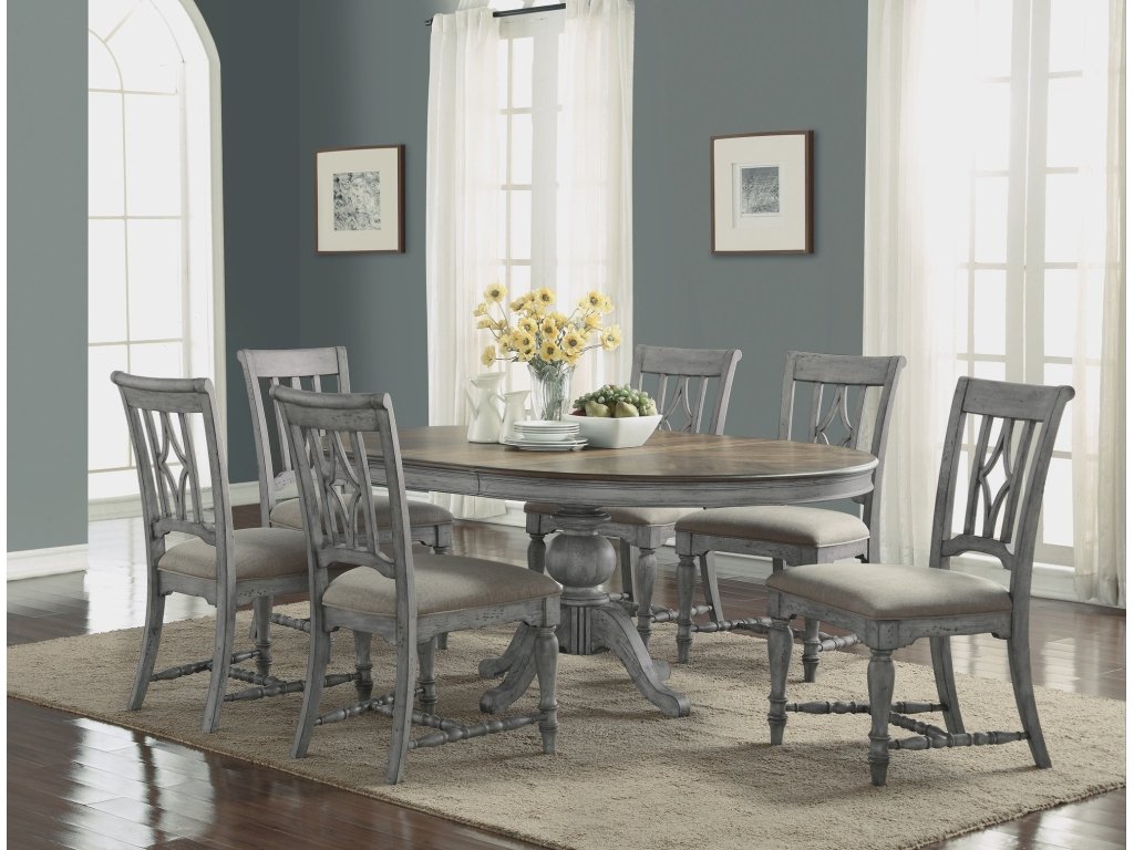 Plymouth Gray Pair of Armless Dining Chairs - image 6
