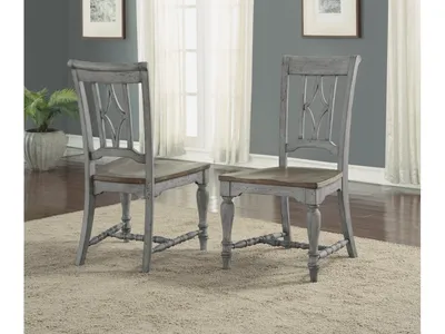Plymouth Gray Pair of Armless Dining Chairs