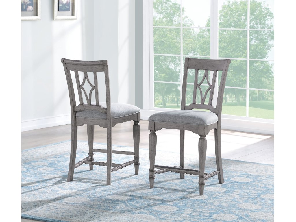 Plymouth Gray Pair of Armless Dining Chairs - image 1