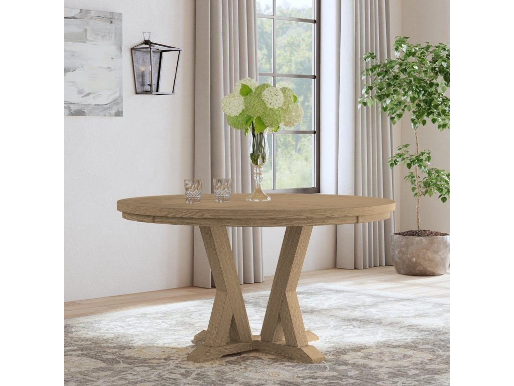 Lattice Brown Round Dining Table - image 1