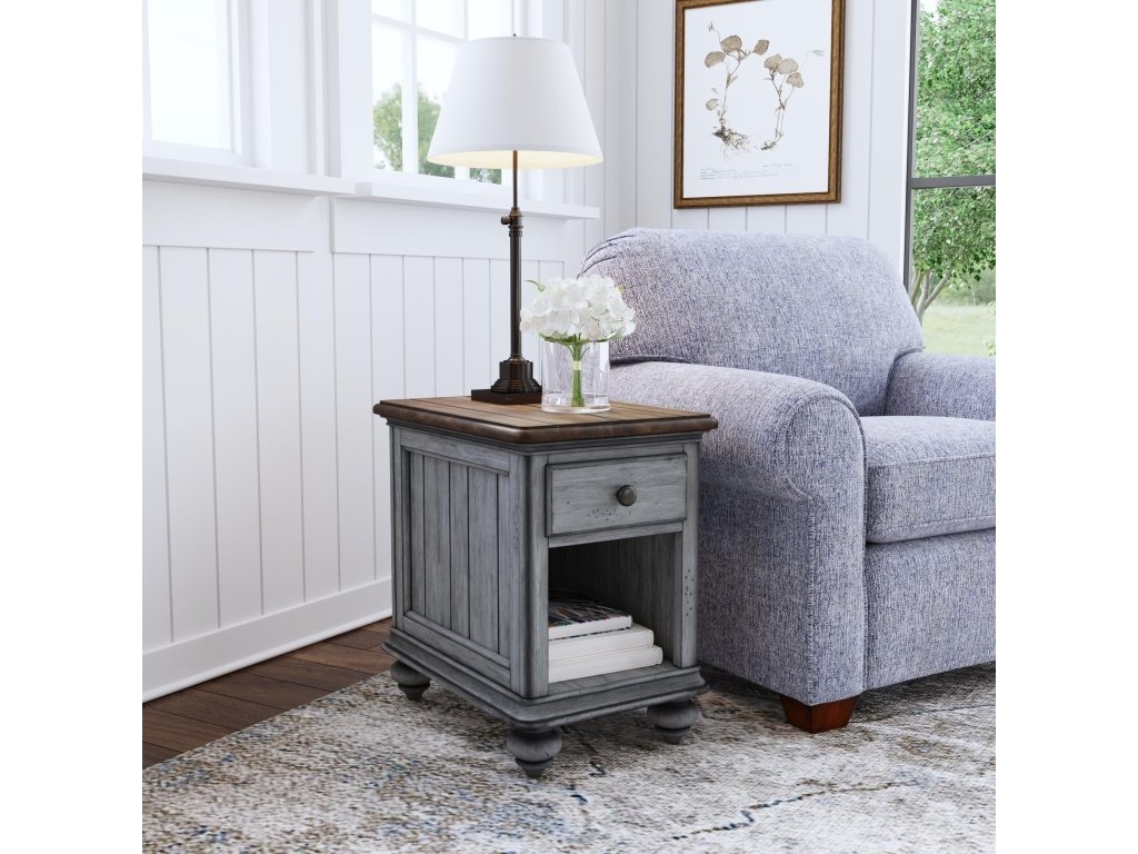 Plymouth Gray Chairside Table - image 1