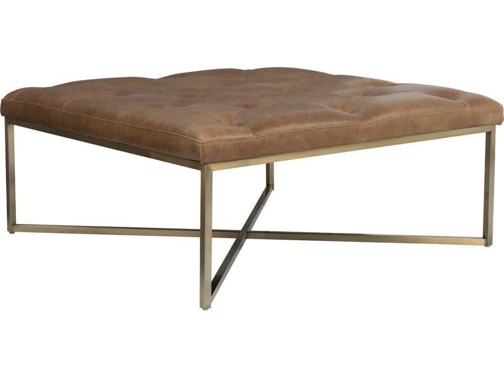 Hamilton Chestnut Square Upholstered Ottoman - main image