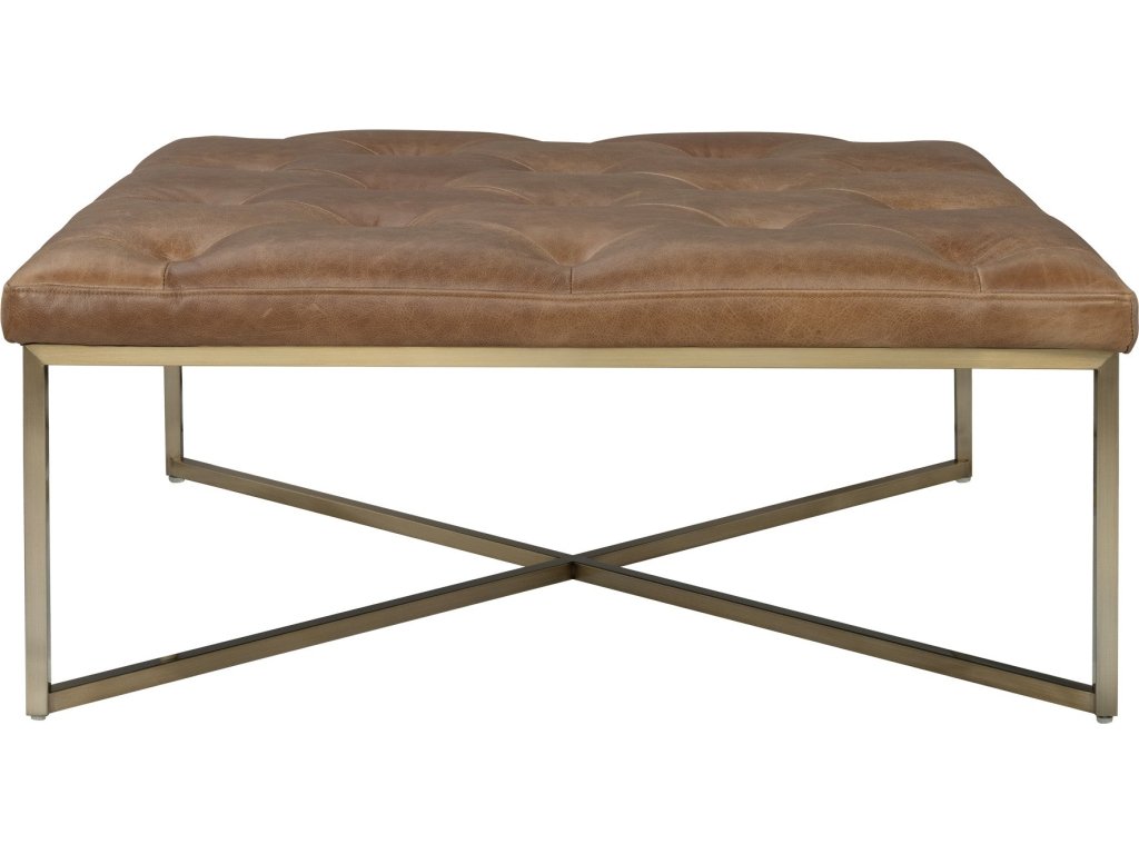 Hamilton Chestnut Square Upholstered Ottoman - image 2