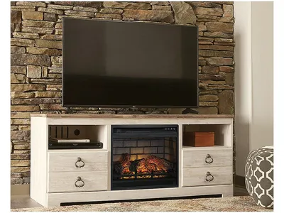 Willowton 64" TV Stand with Electric Fireplace