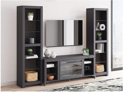 Cayberry 3-Piece Entertainment Center with Electric Fireplace