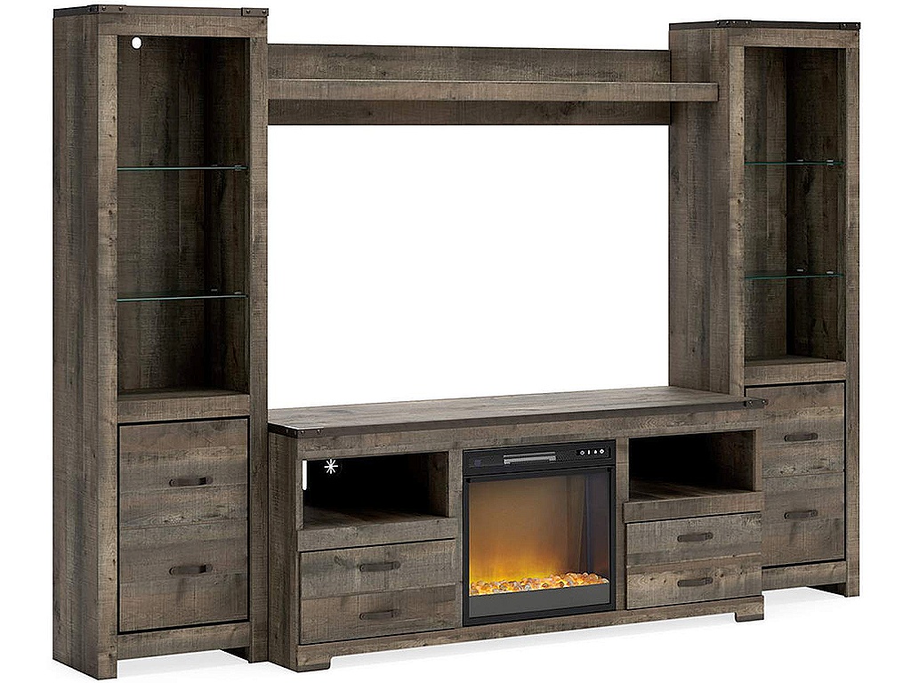 Trinell 4-Piece Entertainment Center with Electric Fireplace - main image