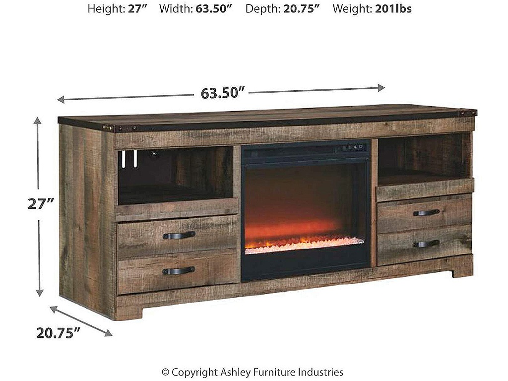 Trinell 63" TV Stand with Electric Fireplace - image 3