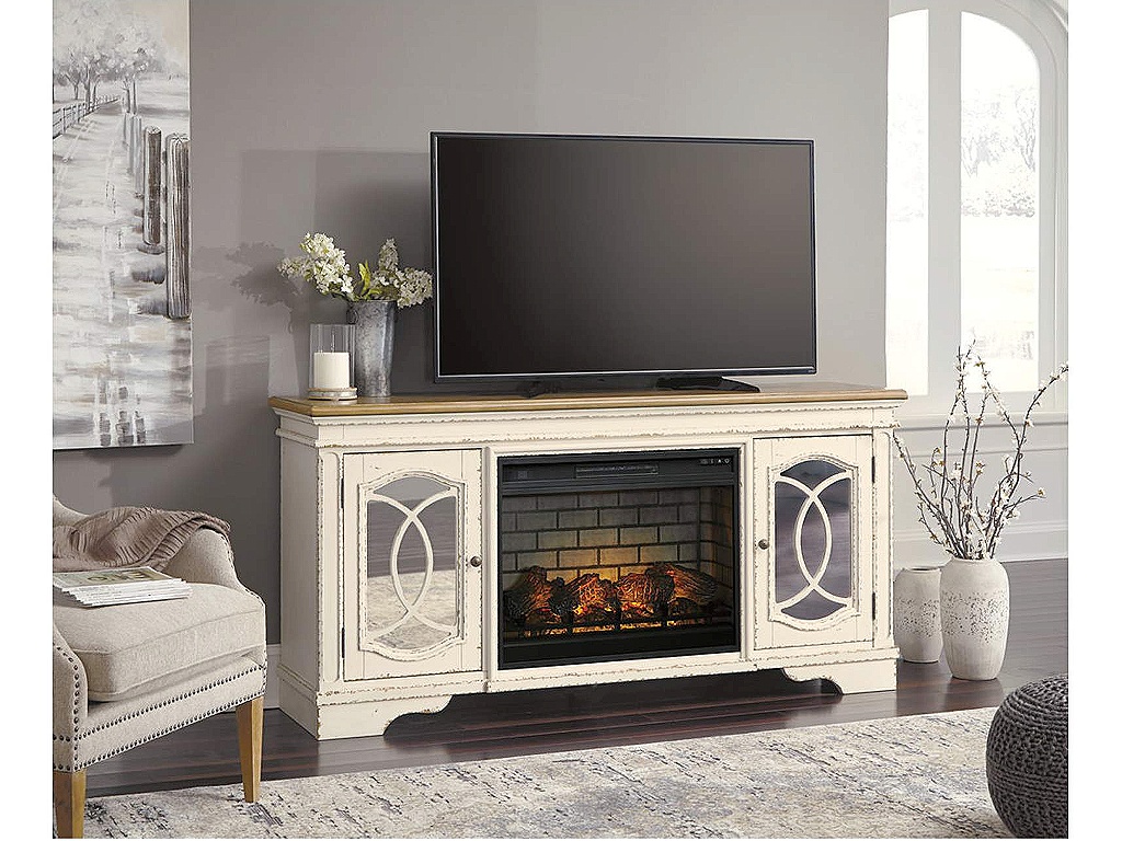 Realyn 74" TV Stand with Electric Fireplace - image 1