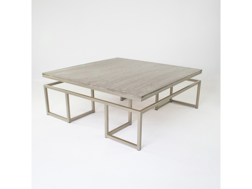 Calgary Large Sq Cocktail/Wood Top - main image