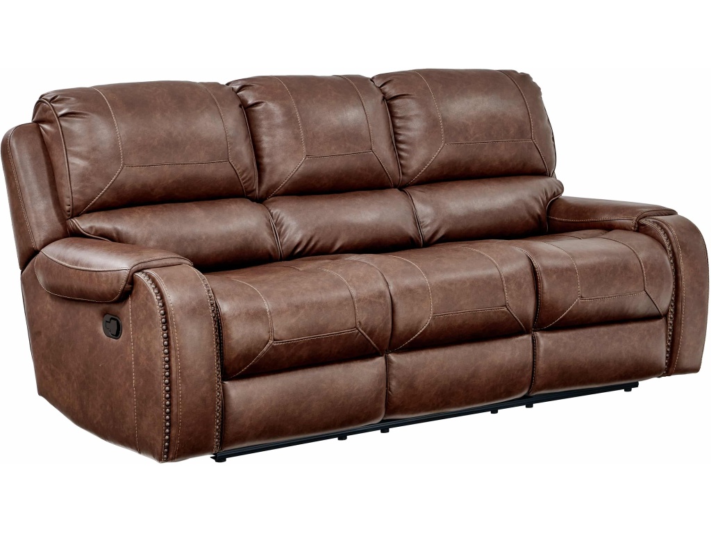 PRI Dual Recliner Sofa with Dropdown Charging Console in Mesquite Brown - main image