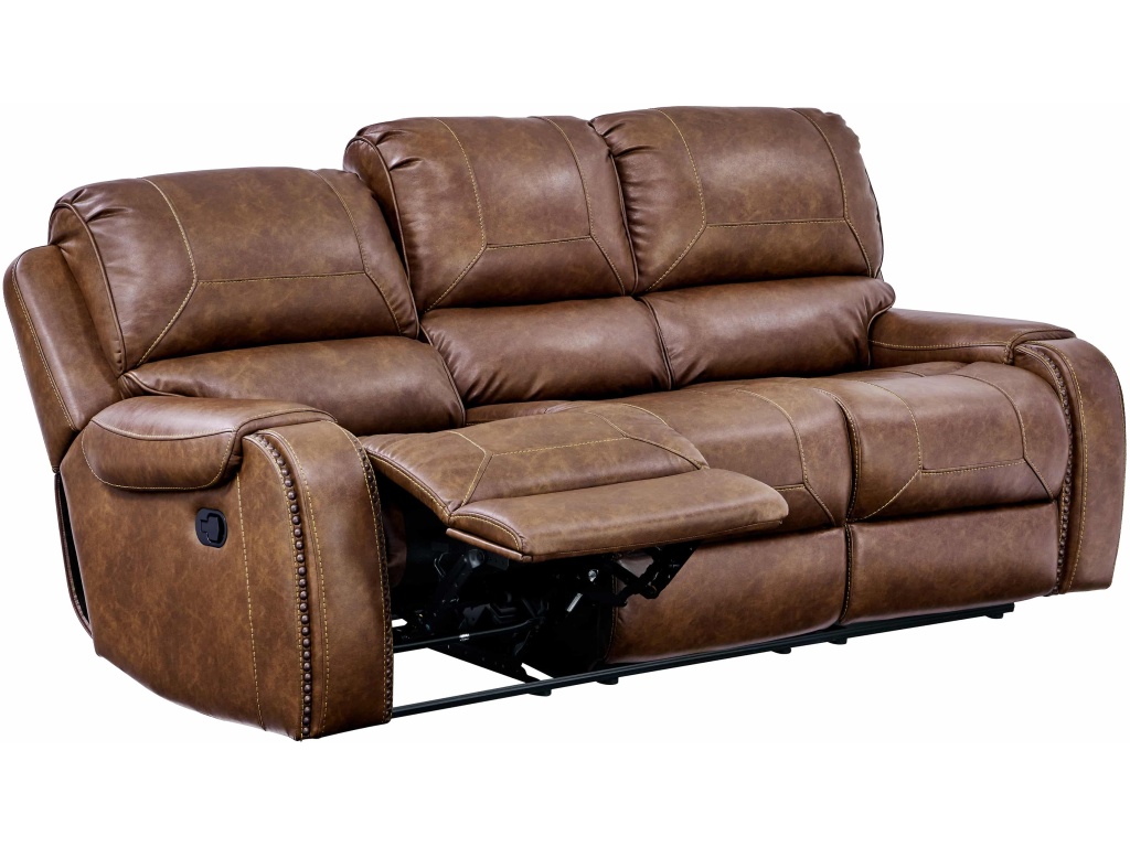PRI Dual Recliner Sofa with Dropdown Charging Console in Mesquite Brown - image 3