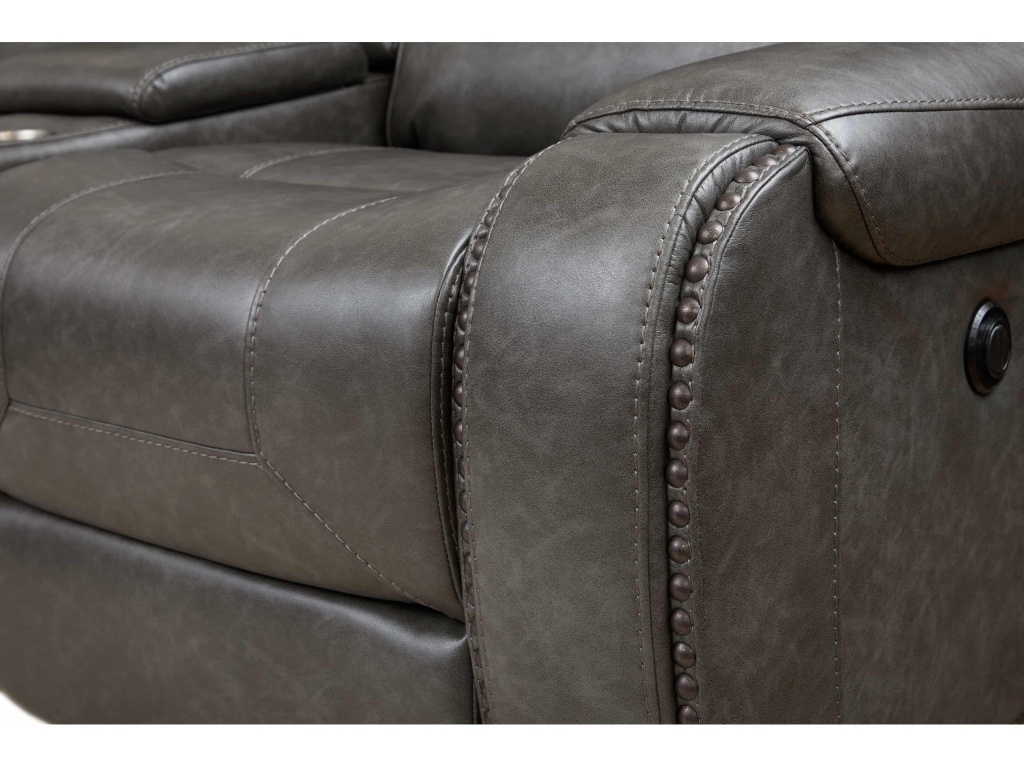 PRI 3 PC Glider Recliner Sectional in Oxford Steel - image 2