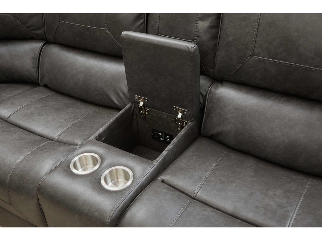 PRI 3 PC Glider Recliner Sectional in Oxford Steel - image 3