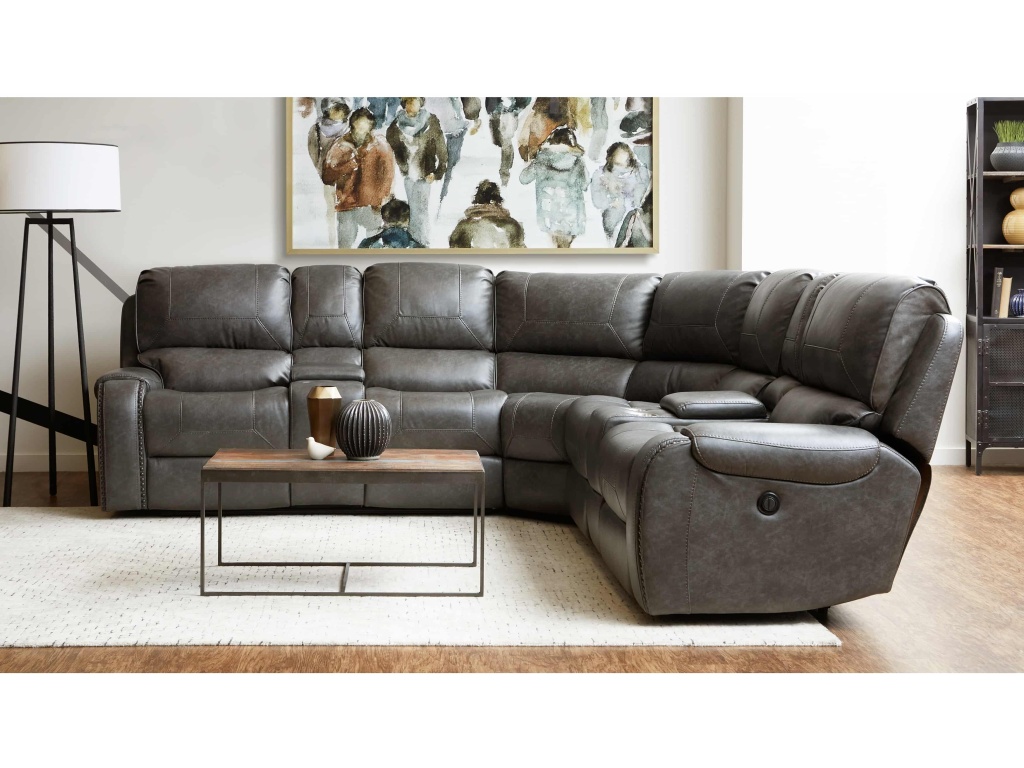 PRI 3 PC Glider Recliner Sectional in Oxford Steel - image 5