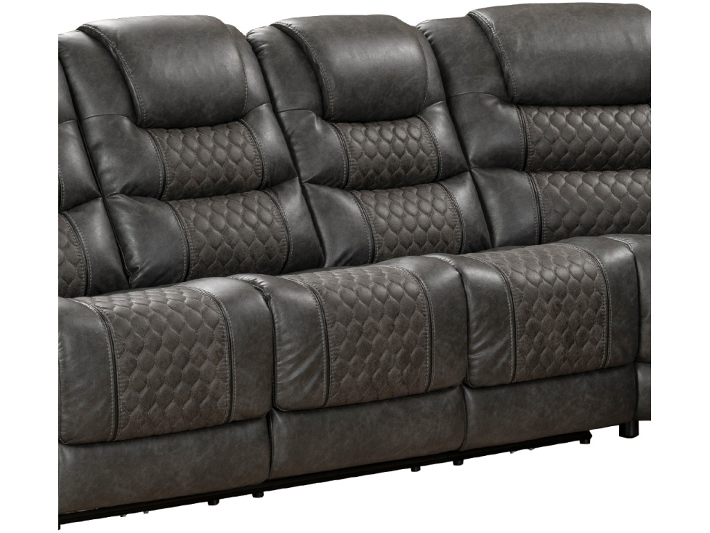 PRI 6 PC Contemporary Sectional Recliner w/ 2 Recliners in Outlaw Steel - image 3