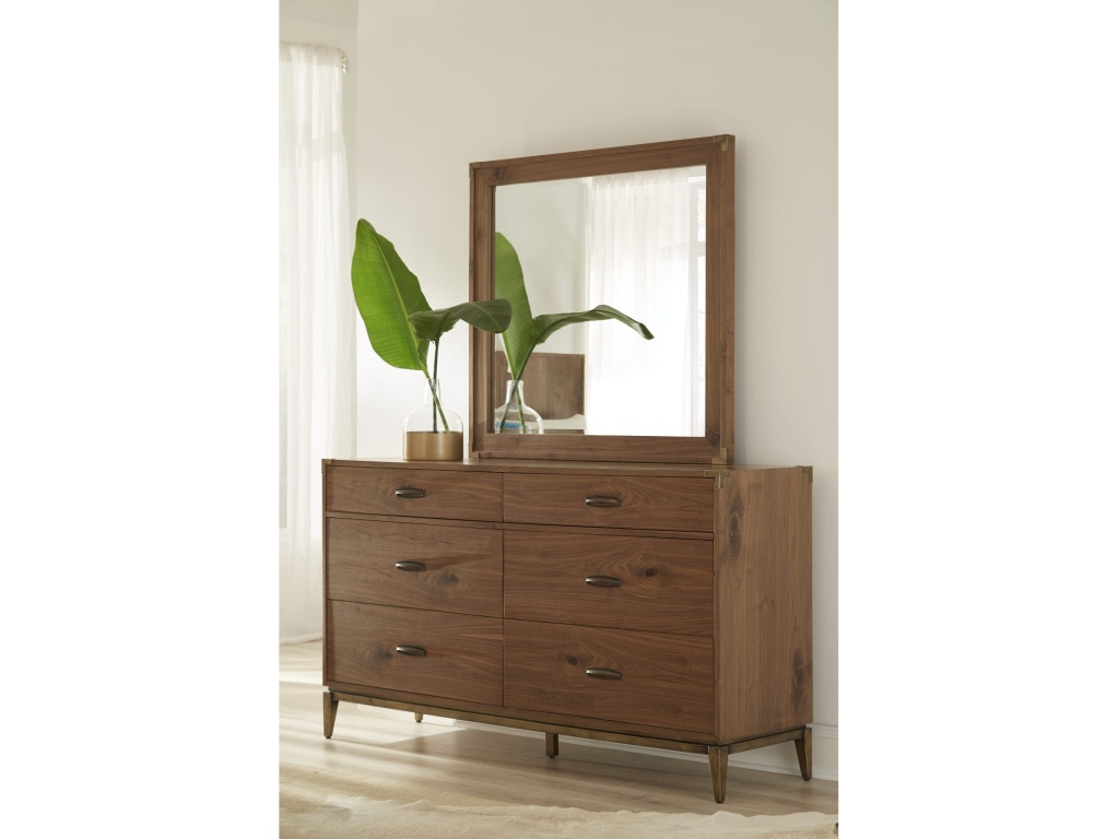 Adler Beveled Glass Mirror in Natural Walnut - image 1