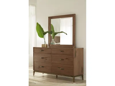 Adler Beveled Glass Mirror in Natural Walnut - Alternative View