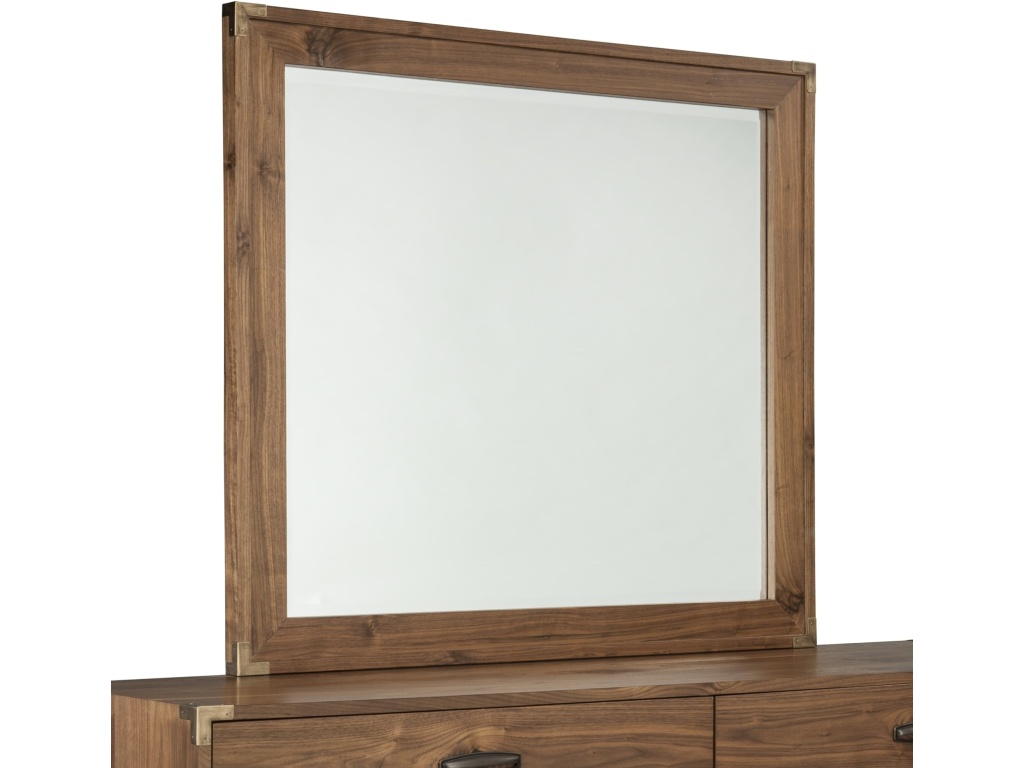 Adler Beveled Glass Mirror in Natural Walnut - image 4