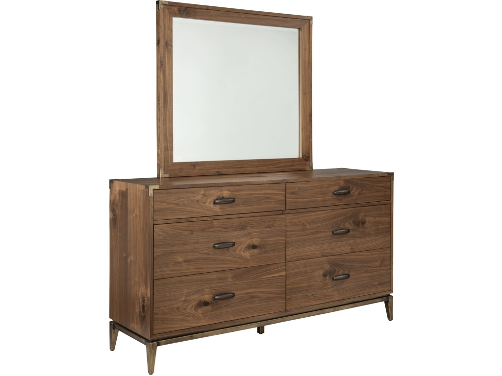 Adler Beveled Glass Mirror in Natural Walnut - image 5