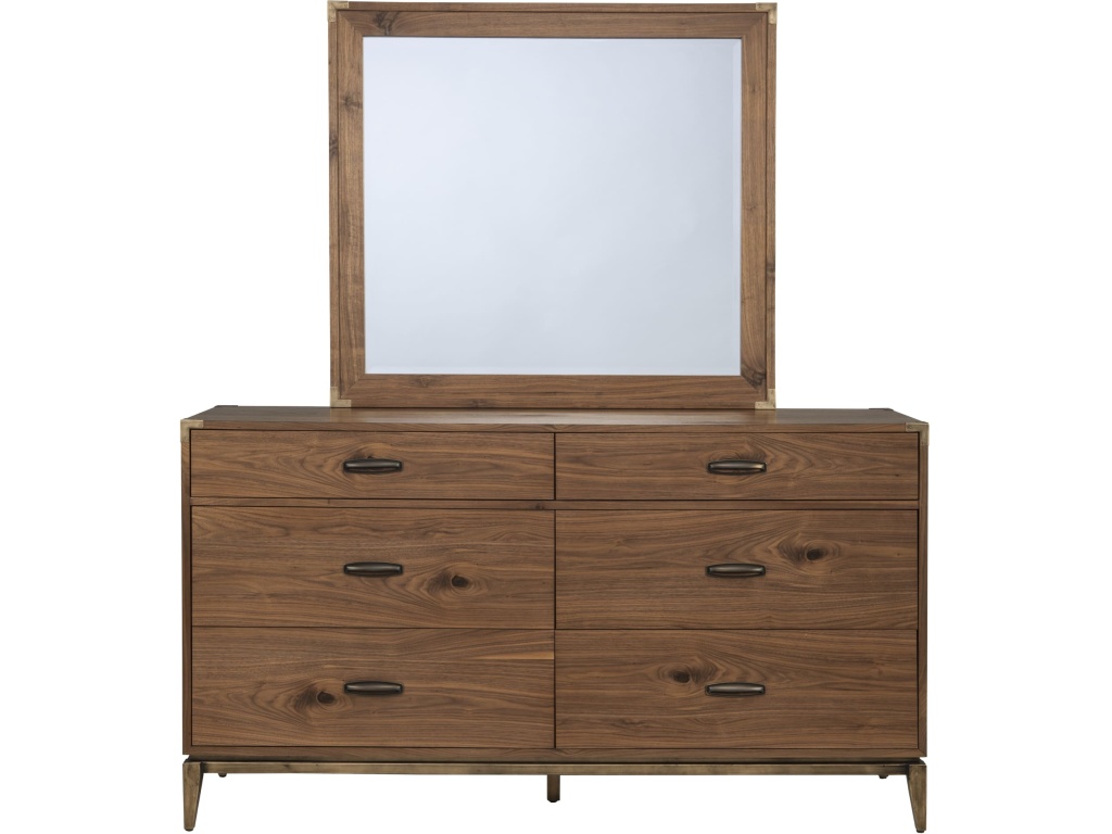 Adler Beveled Glass Mirror in Natural Walnut - image 6