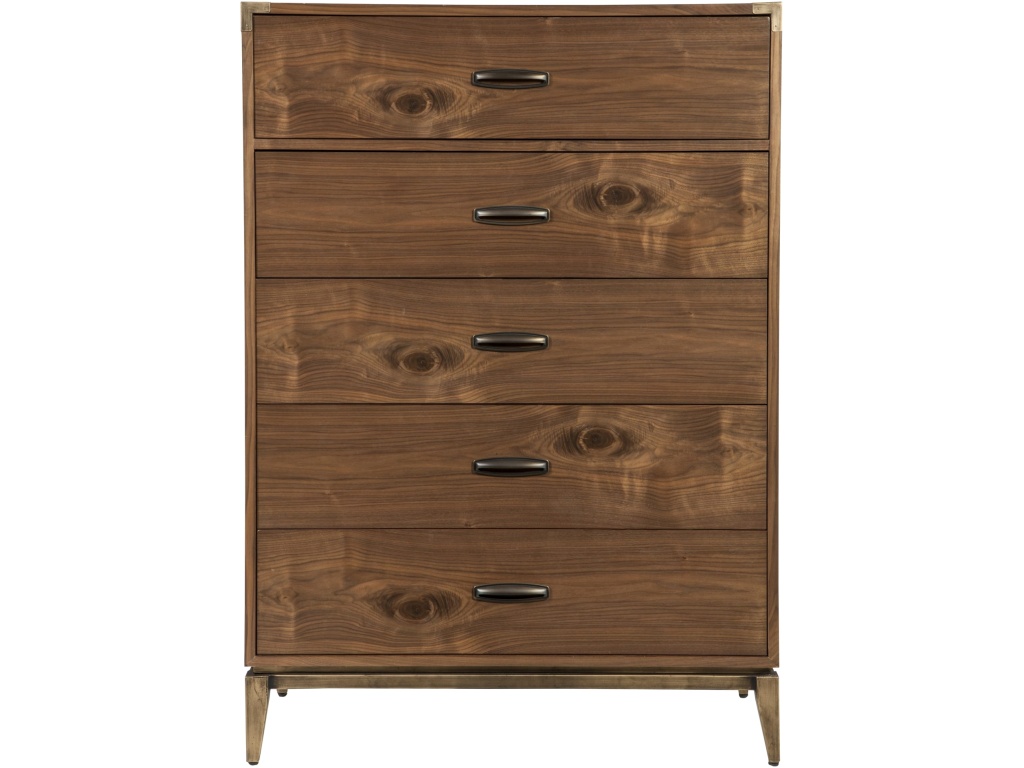 Adler Five Drawer Chest in Natural Walnut - image 3