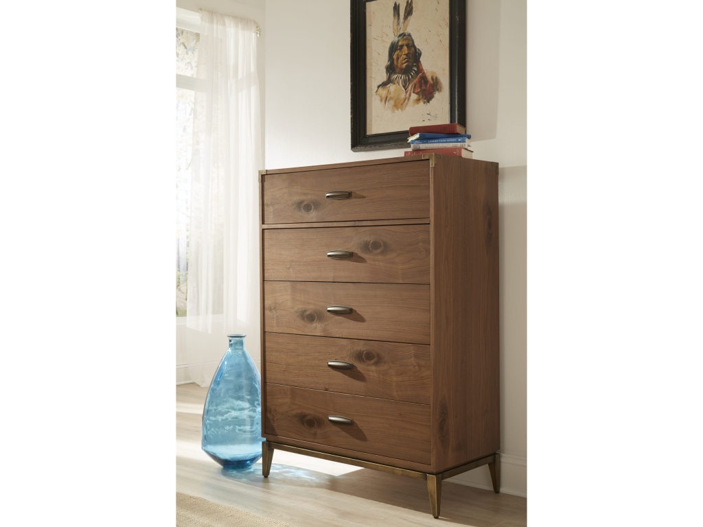 Adler Five Drawer Chest in Natural Walnut - main image