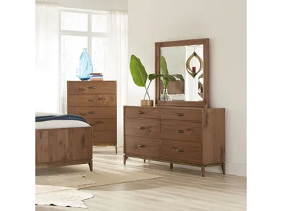 Adler Six Drawer Dresser in Natural Walnut (2024)