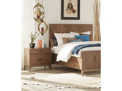Adler Two Drawer Nightstand in Natural Walnut - Alternative View