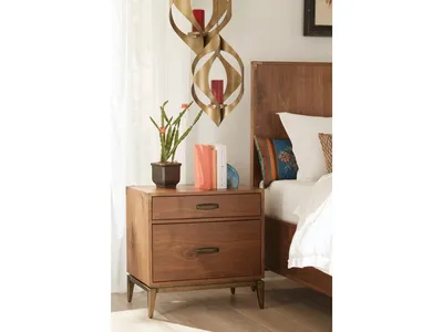 Adler Two Drawer Nightstand in Natural Walnut