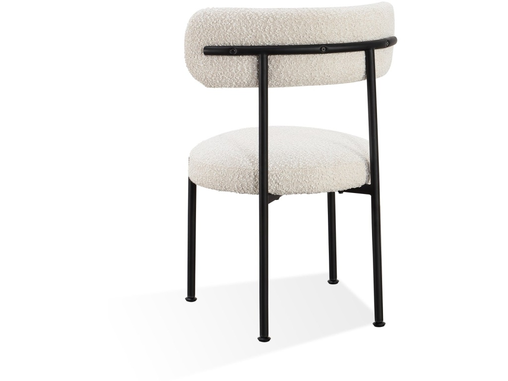 Aere Boucle Upholstered Metal Leg Dining Chair in Ivory and Black - image 5