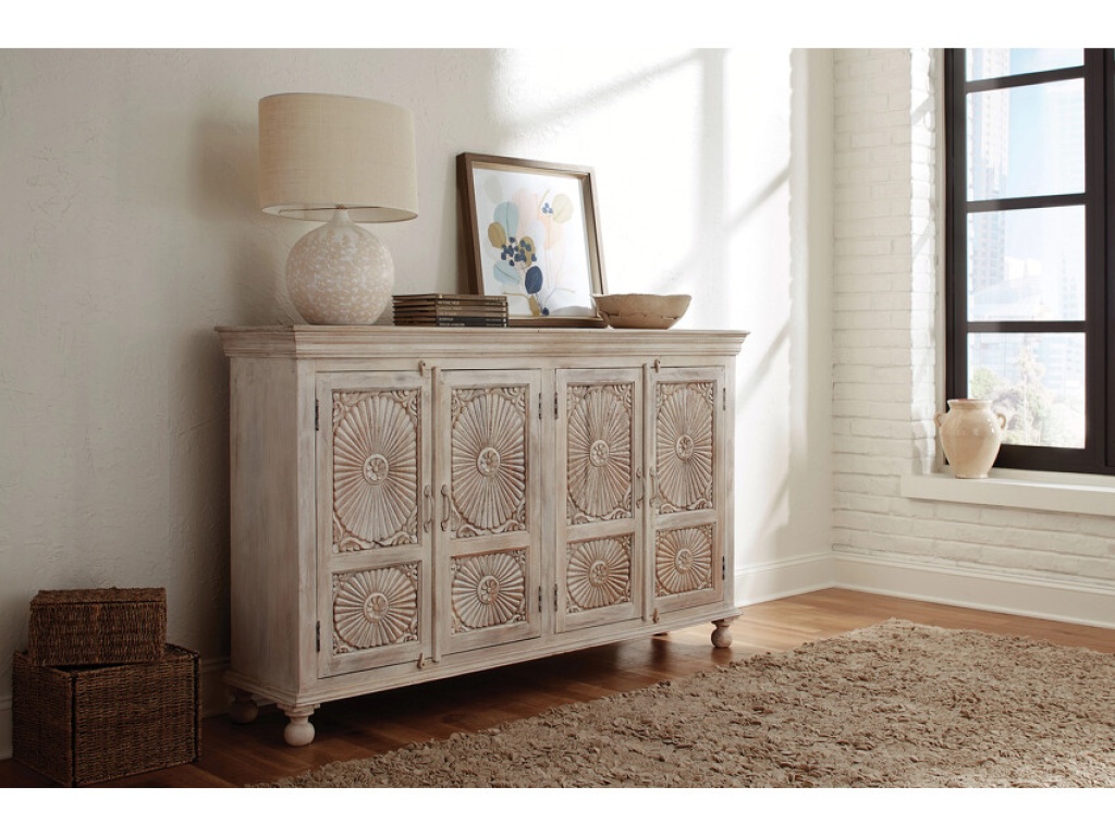 Parchment Four Door Cabinet - image 1