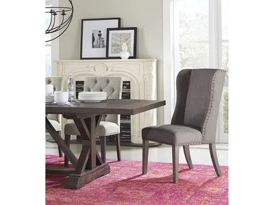 Alex Uhpolstered Wingback Dining Chair in Dolphin - Alternative View
