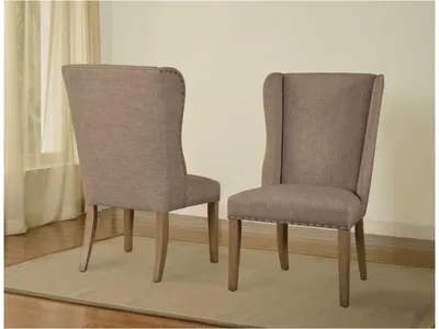 Alex Uhpolstered Wingback Dining Chair in Dolphin