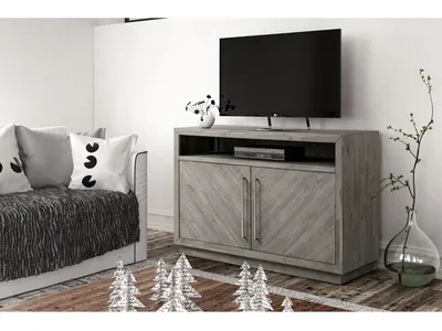 Alexandra Solid Wood 54 inch Media Console in Rustic Latte
