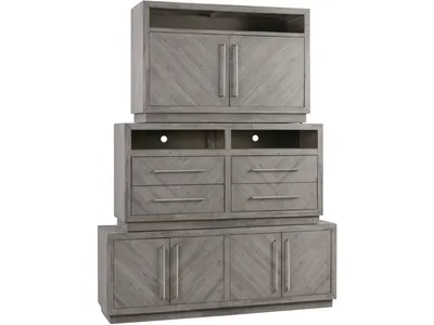 Alexandra Solid Wood 64 inch Media Console in Rustic Latte
