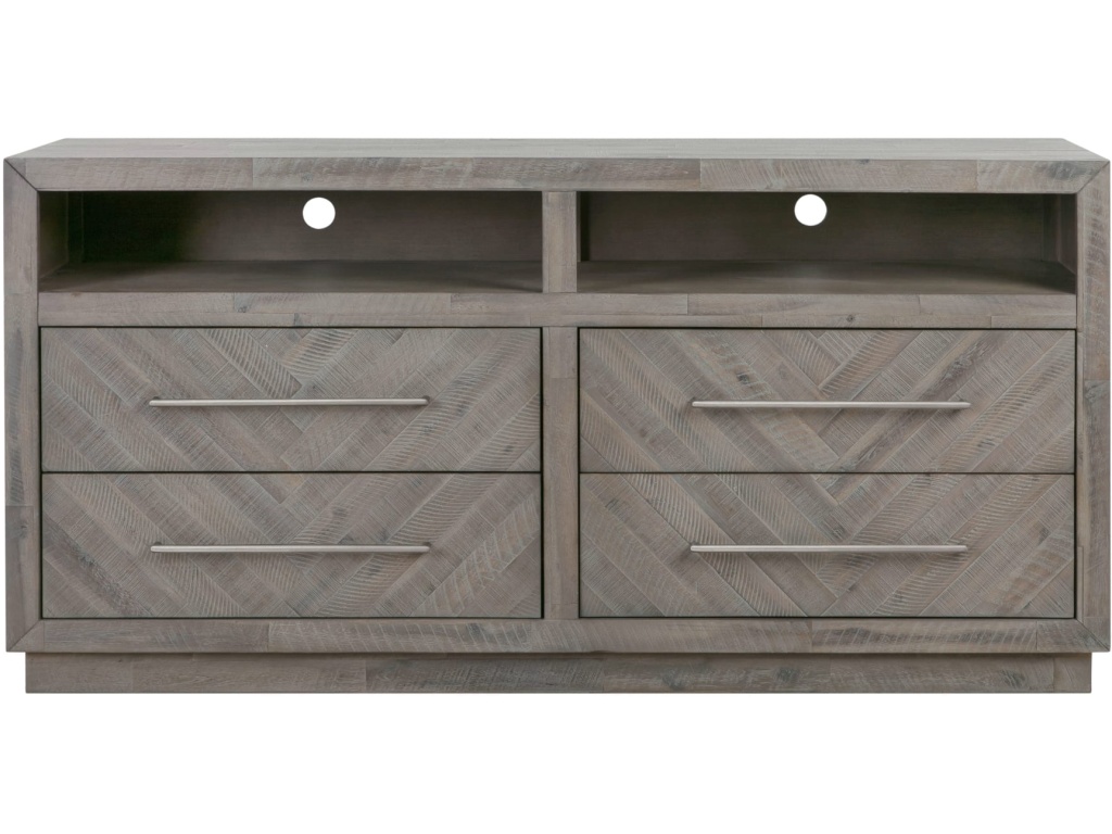 Alexandra Solid Wood 64 inch Media Console in Rustic Latte - image 3