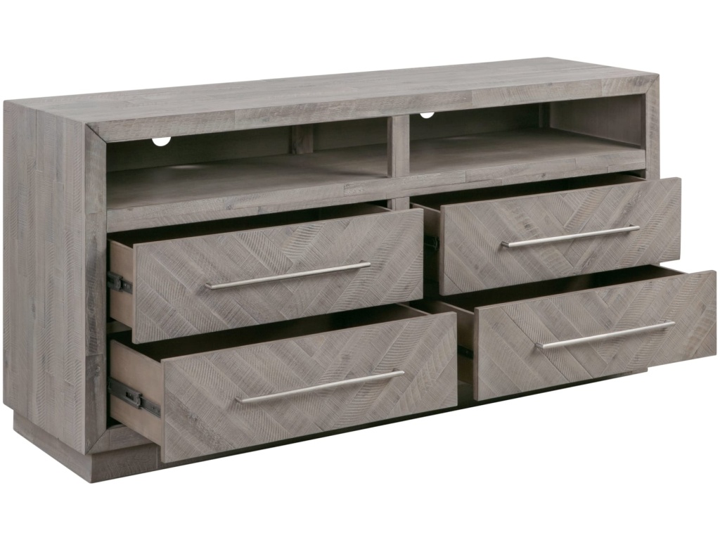 Alexandra Solid Wood 64 inch Media Console in Rustic Latte - image 5
