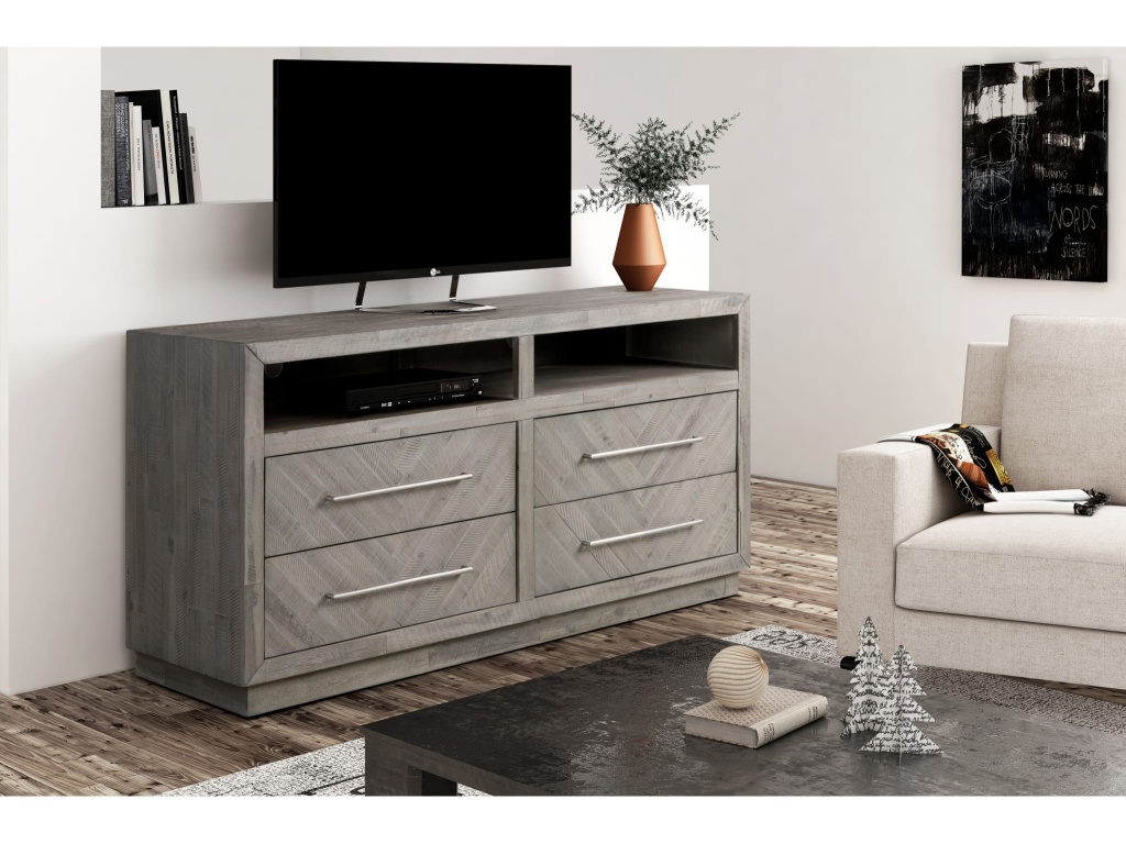 Alexandra Solid Wood 64 inch Media Console in Rustic Latte - main image