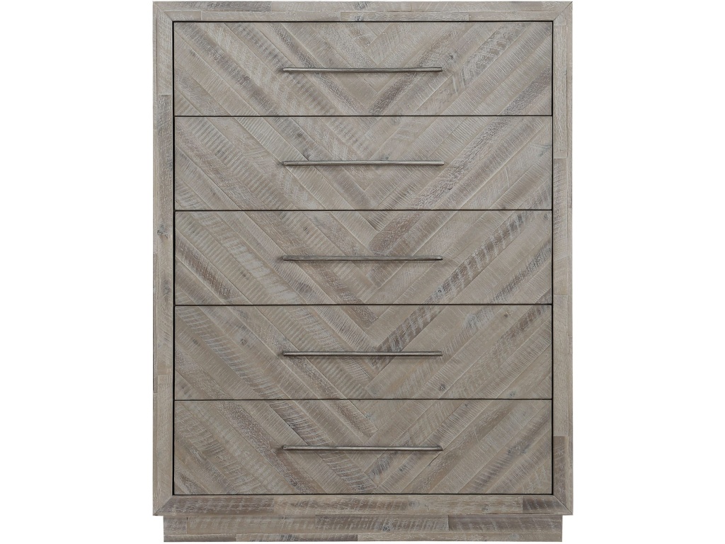 Alexandra Solid Wood Five Drawer Chest in Rustic Latte (2024) - image 2