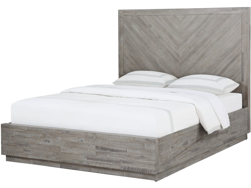 Alexandra Solid Wood Platform Bed in Rustic Latte - image 1