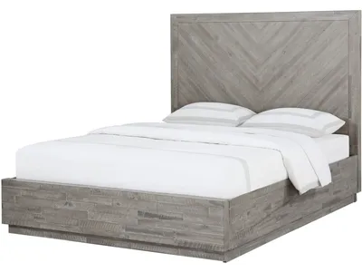 Alexandra Solid Wood Platform Bed in Rustic Latte - Alternative View