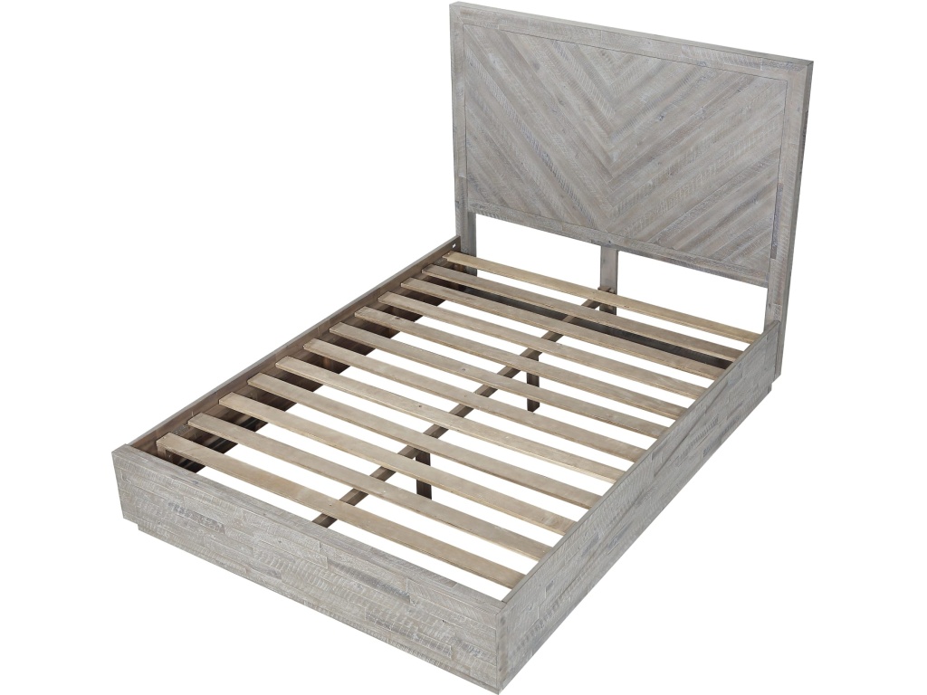 Alexandra Solid Wood Platform Bed in Rustic Latte - image 4