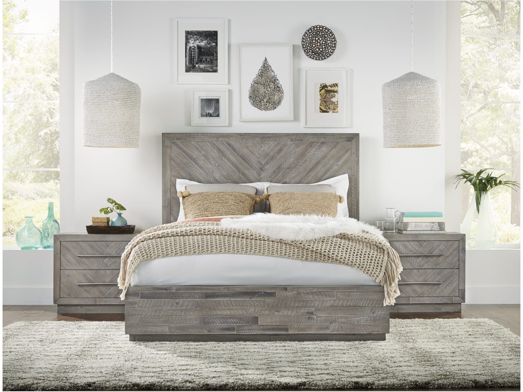 Alexandra Solid Wood Platform Bed in Rustic Latte - image 5
