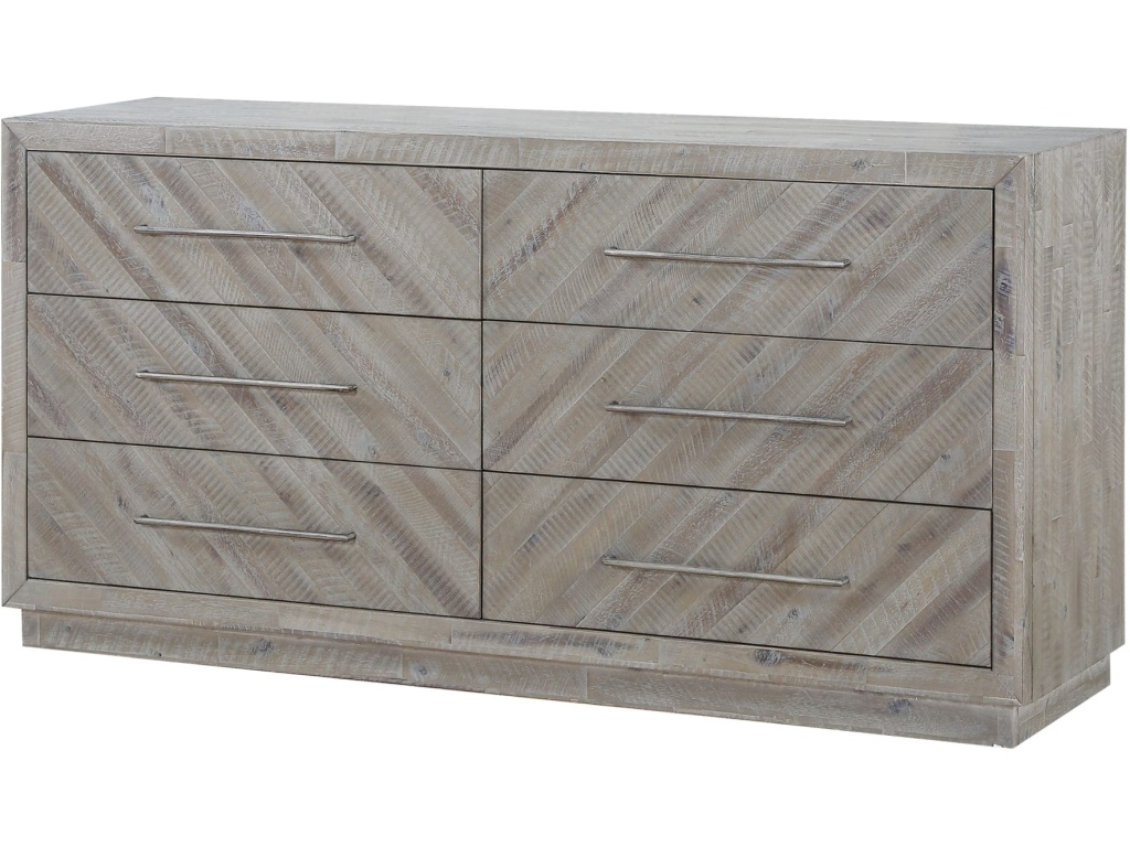 Alexandra Solid Wood Six Drawer Dresser in Rustic Latte (2024) - image 1