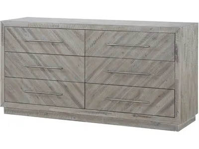 Alexandra Solid Wood Six Drawer Dresser in Rustic Latte (2024) - Alternative View