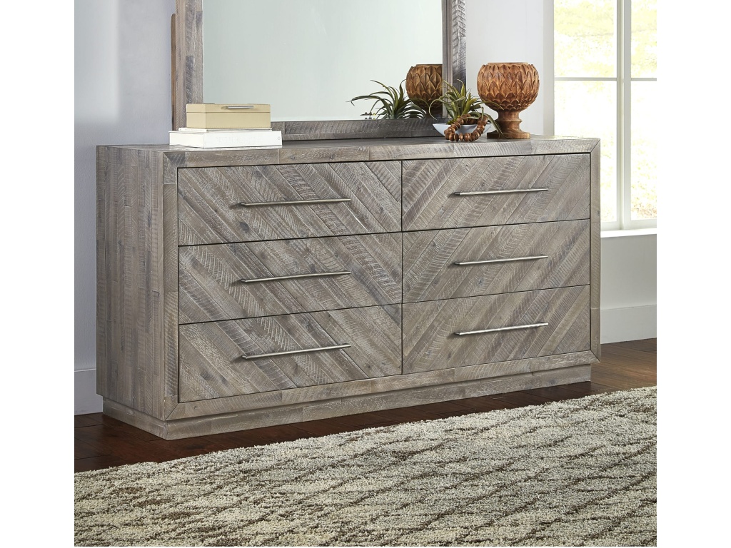 Alexandra Solid Wood Six Drawer Dresser in Rustic Latte (2024) - image 7